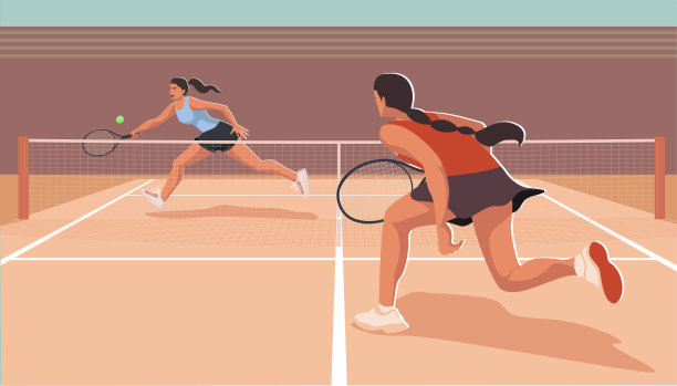 女子网球运动员跑去击球与球拍隔离在透明的背景。图片下载