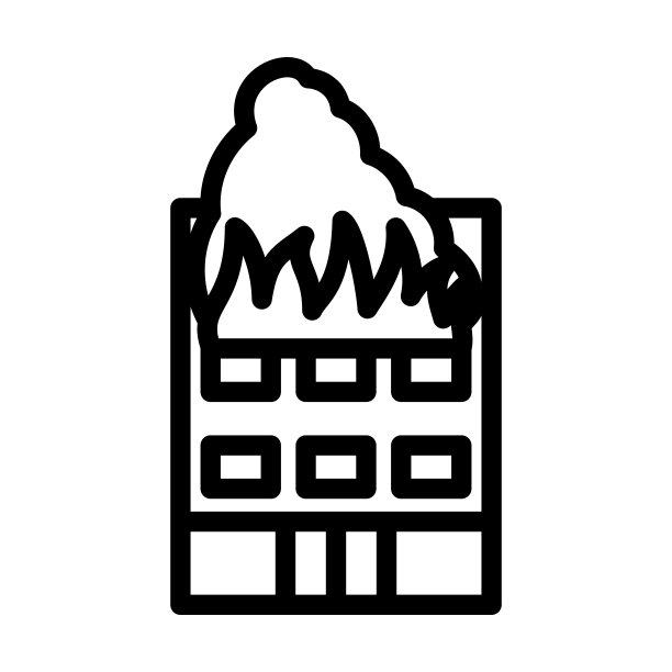 火灾中的酒店建筑图标图片下载