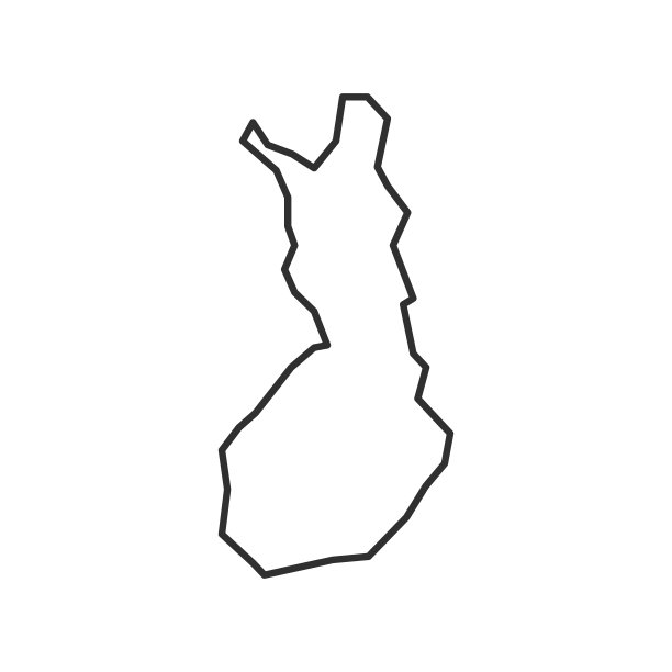 芬兰地图图标孤立在白色背景。芬兰略图。简单的线条图标。矢量图图片下载