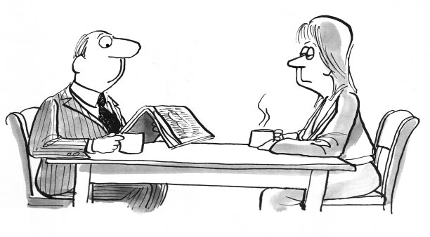 丈夫和妻子有不同的早晨习惯图片下载