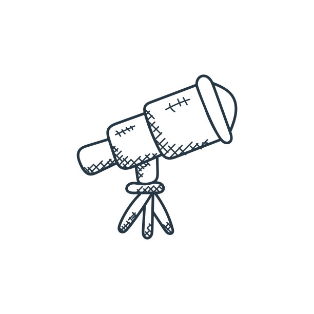 望远镜图标矢量从空间和飞机的概念。望远镜可编辑笔触的细线插图。望远镜线性标志，用于web和移动应用程序，标志，印刷媒体。图片下载