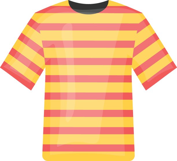 半袖T恤概念，无缝重复水平条纹复古图案矢量图标设计，夏春活动符号，炎热天气符号，最热季节元素Stock插图图片下载