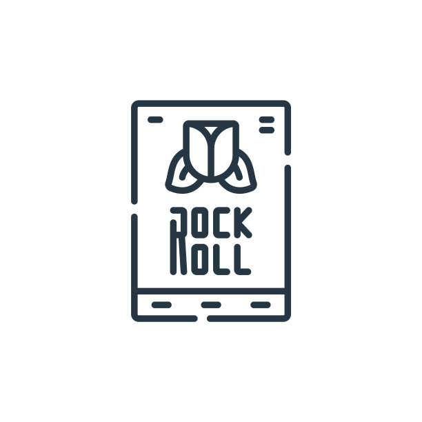 摇滚图标矢量从摇滚概念。细线插图的摇滚和滚动可编辑的笔触。摇滚线性符号用于web和移动应用程序，标志，印刷媒体。图片下载