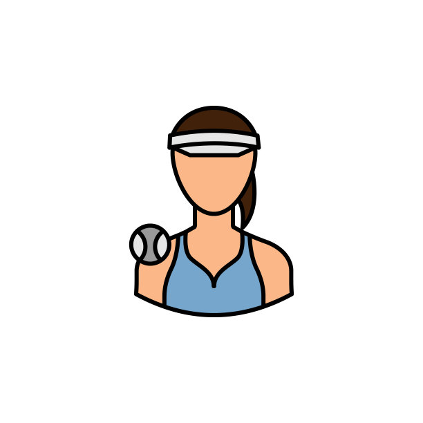 阿凡达网球运动员轮廓彩色图标。标志和符号可以用于web logo移动应用UI和UX图片下载