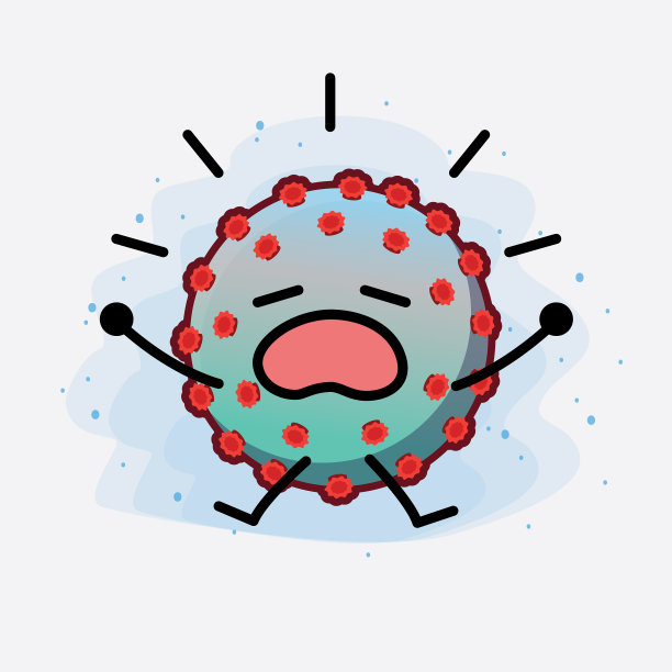 冠状病毒可爱的角色与简单的脸图片下载