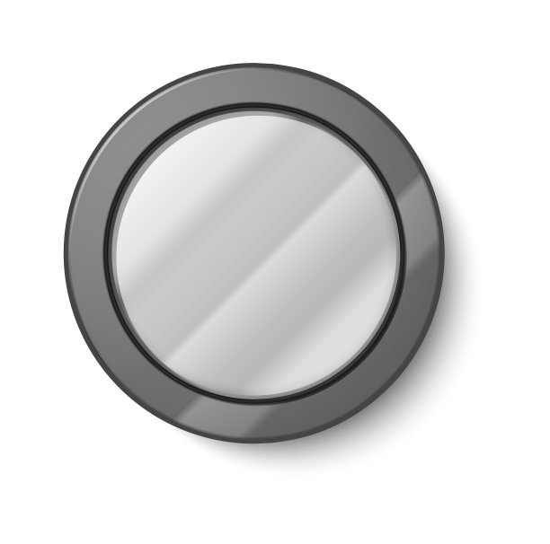 逼真的圆镜用圆形玻璃塑形图片下载