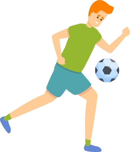 孩子踢足球图标卡通风格图片下载