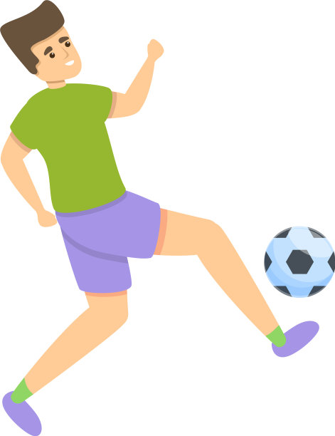 孩子打球足球图标卡通风格图片下载
