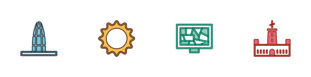 设置agbar塔太阳图片艺术和montjuic图片下载