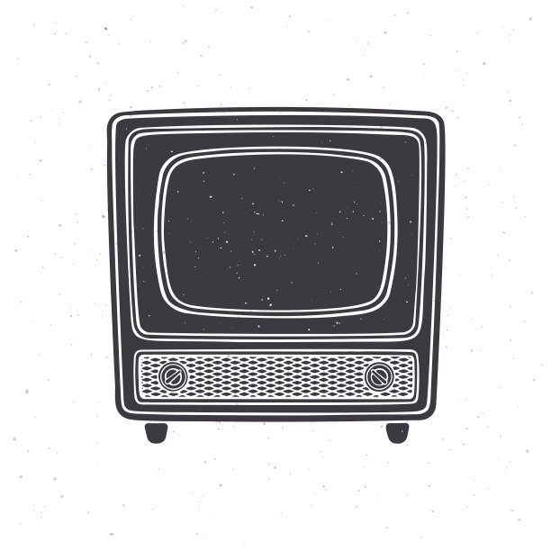 剪影模拟复古电视与木制的身体图片下载