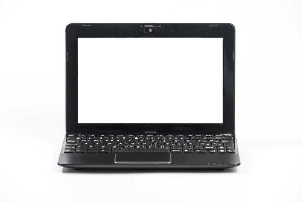 小型笔记本电脑孤立的白色背景图片下载