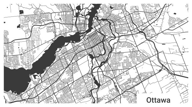 地图渥太华市安大略加拿大水平图片下载