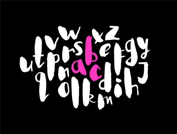 女式字母手制字母手制油墨字体图片下载