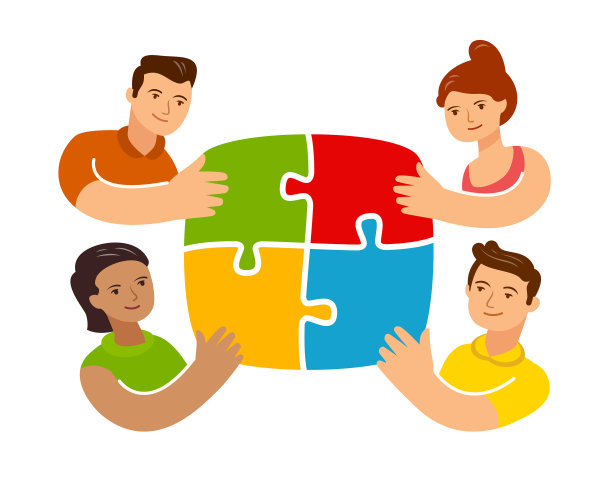 团队合作理念与益智商业理念图片下载