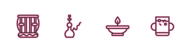 设线乐器手鼓、香灯、水烟等图片下载