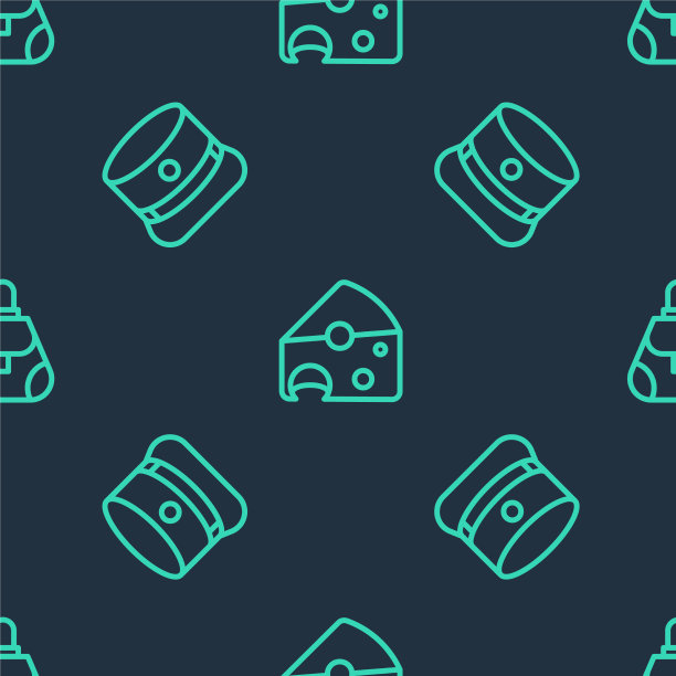 设定线奶酪凯皮和手袋在无缝图片下载