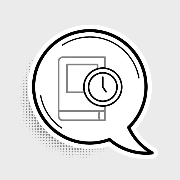 线时间为图书图标孤立在灰色图片下载