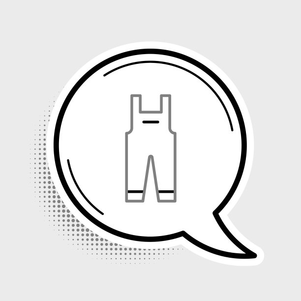 线条工作工作服图标孤立在灰色图片下载