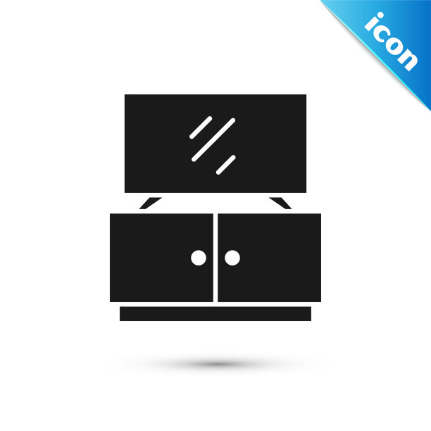 灰色电视台架图标孤立在白色图片下载