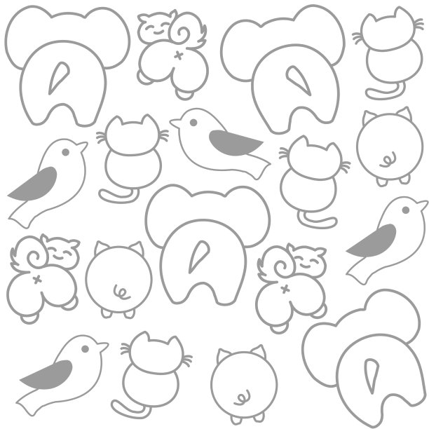 可爱有趣的动物展示他们的后背墙纸图片下载