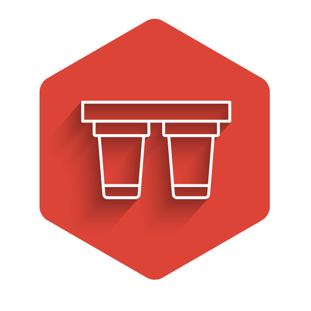 白线水过滤器图标与长隔离图片下载