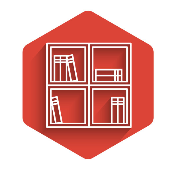 白色线架与图书图标隔离用图片下载