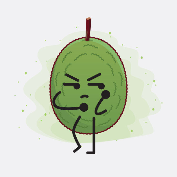 菠萝蜜可爱的性格与简单的脸手图片下载