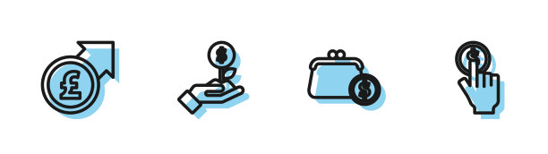 设行钱包与硬币金融增长和图片下载