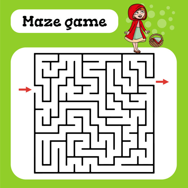 迷宫游戏为儿童可爱的卡通工作表图片下载