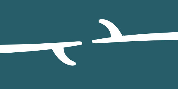 俯视图剪影不同的冲浪板- 3d插图图片下载