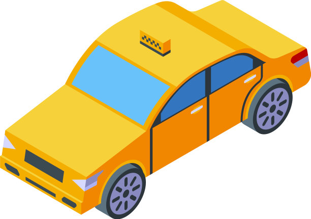 机场出租车图标等距风格图片下载