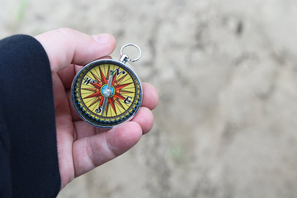 自然背景下的经典指南针图片下载