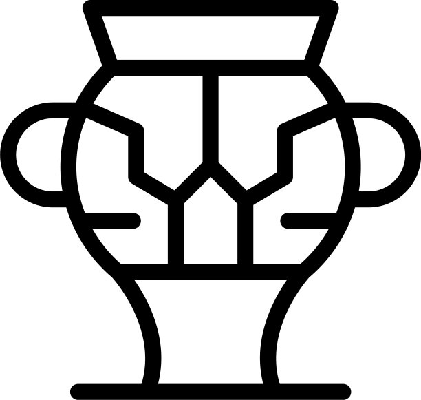 展示双耳罐图标轮廓风格图片下载