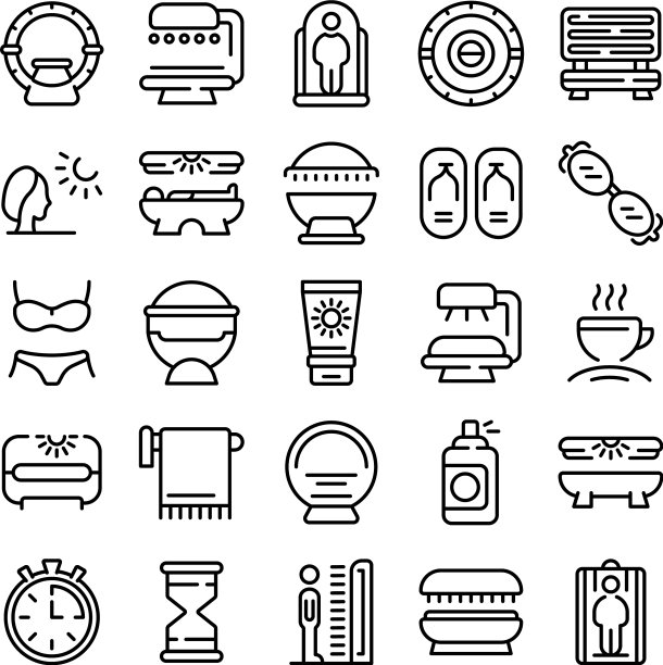 日光浴室图标轮廓风格图片下载