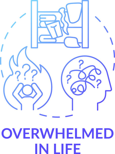 淹没了人在生活中蓝色梯度的概念图片下载