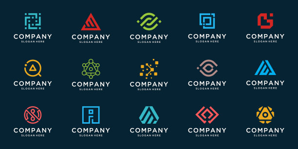 集合抽象标志平面设计图片下载