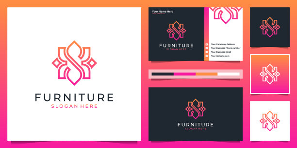 创意字母花概念线艺术风格图片下载