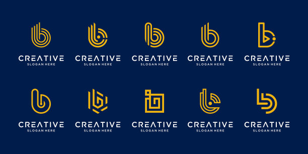 集创意抽象字母标志设计图片下载