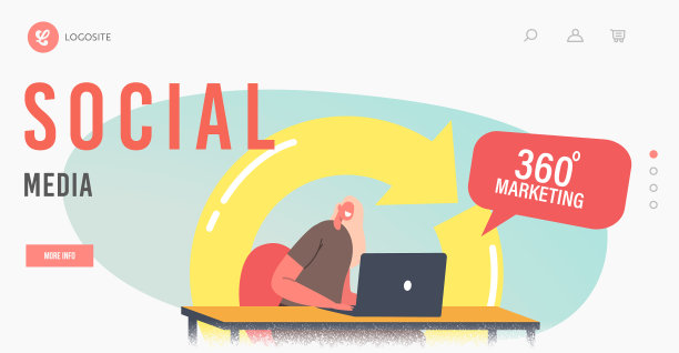 360度社交媒体营销登陆页面图片下载