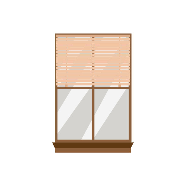 带有半关闭百叶窗的房子窗户图片下载
