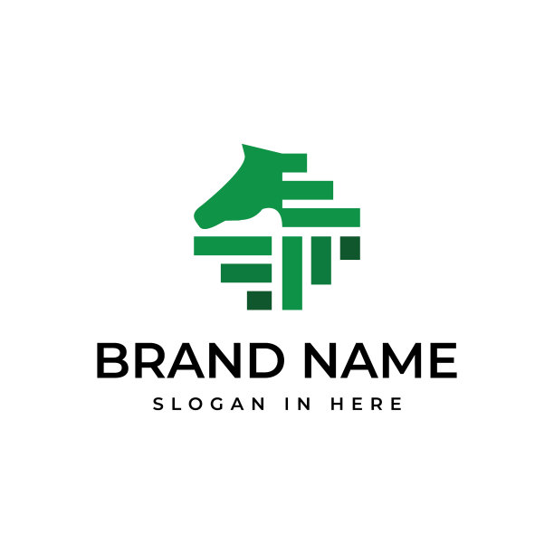 头马图标与条形图标志设计图片下载