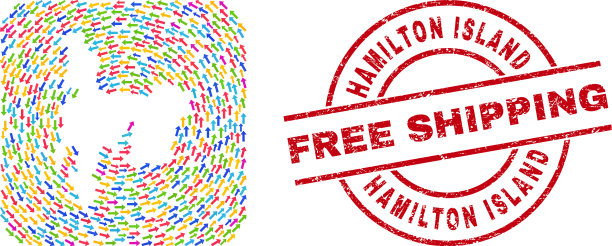 免费运输水印徽章和汉密尔顿岛图片下载