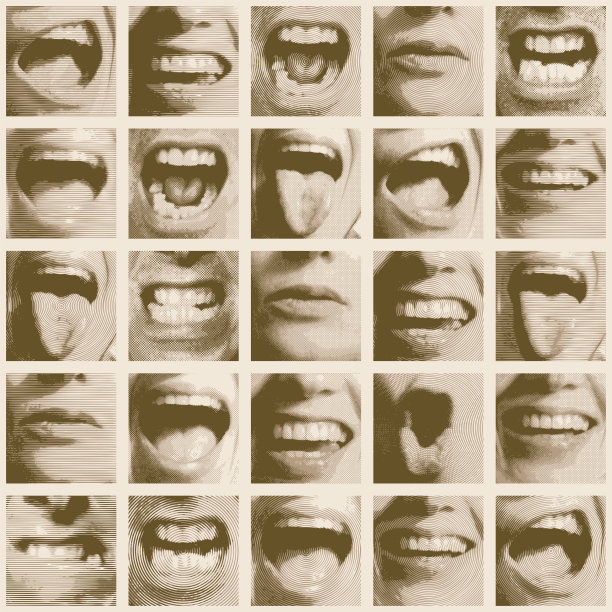 无缝模式与人的嘴和嘴唇图片下载