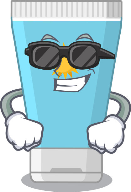 卡通人物涂防晒霜图片下载