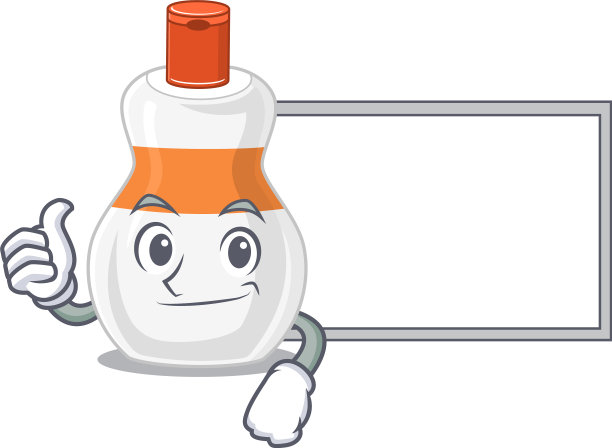 身体乳液漫画人物与白板图片下载