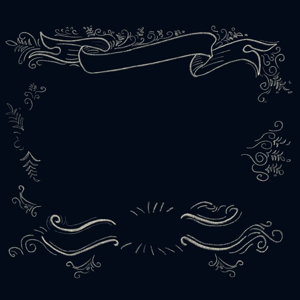 手绘边框和框架图形。框架设计装饰图案风格。黑色背景。图片下载