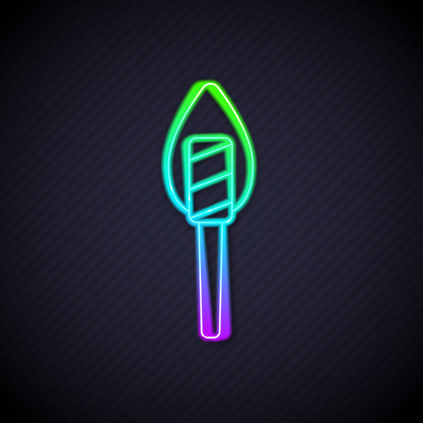 发光的霓虹灯线火炬火焰图标隔离图片下载