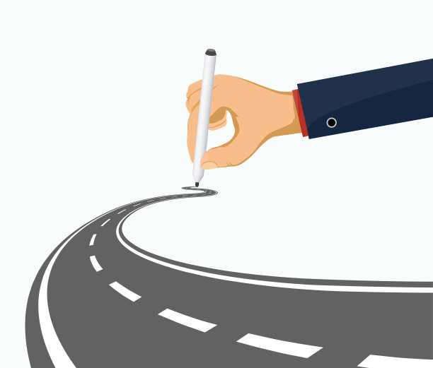 人的手画出一条曲折的路图片下载