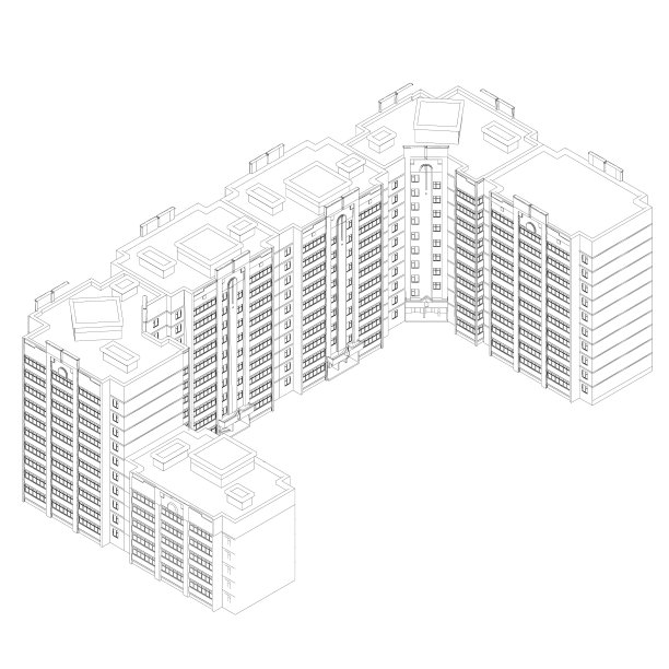 这是一座多层住宅楼的轮廓图片下载