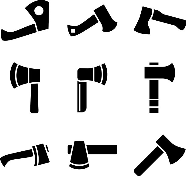 斧头图标或标志，独立符号图片下载